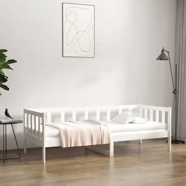 vidaXL Slaapbank zonder matras 80x200 cm massief grenenhout wit