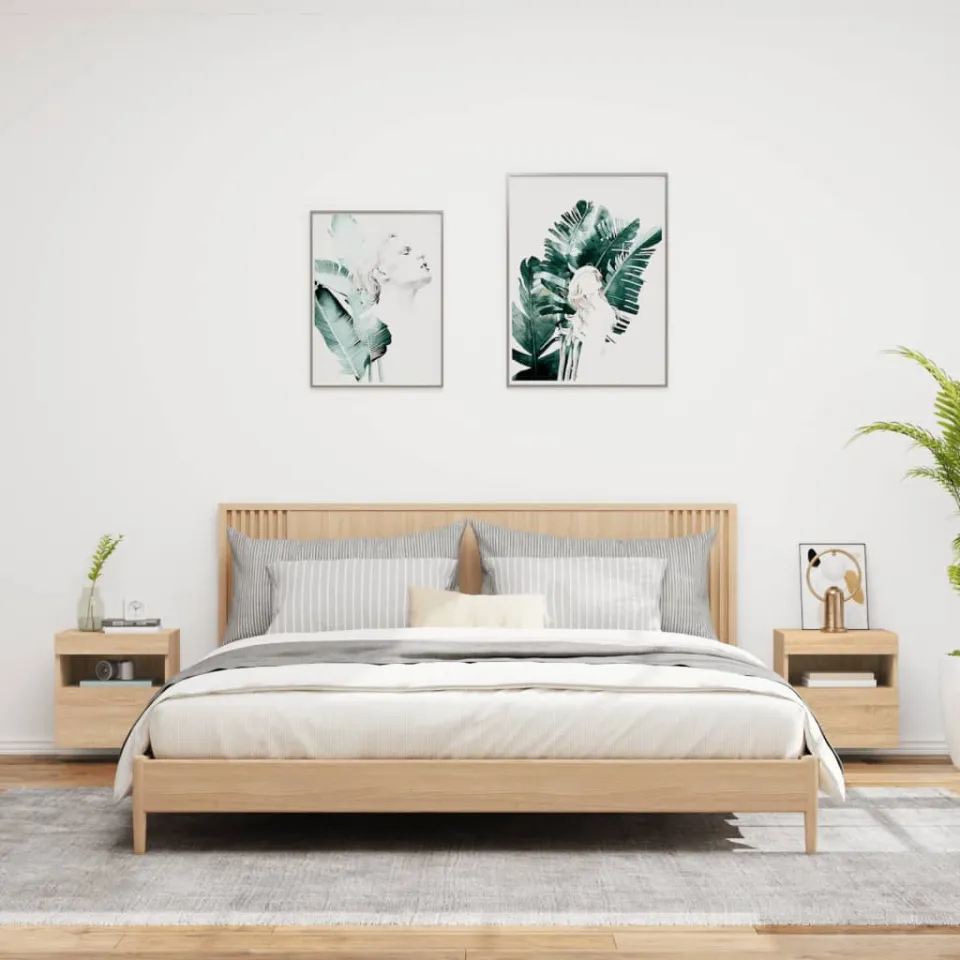 vidaXL Tv-wandmeubels met LED 2 st 40x30x40 cm sonoma eikenkleurig, foto 4