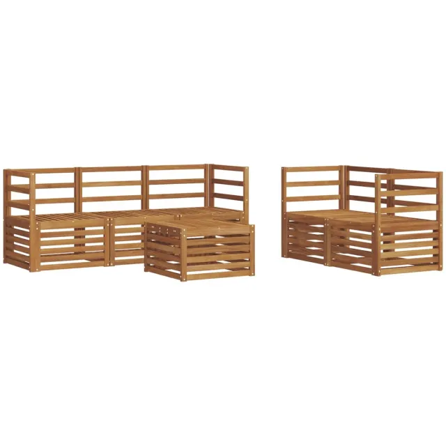 vidaXL Buiten - bank - set - 6 - st - 5-zits - Naturel - Massief - Acacia - Hout