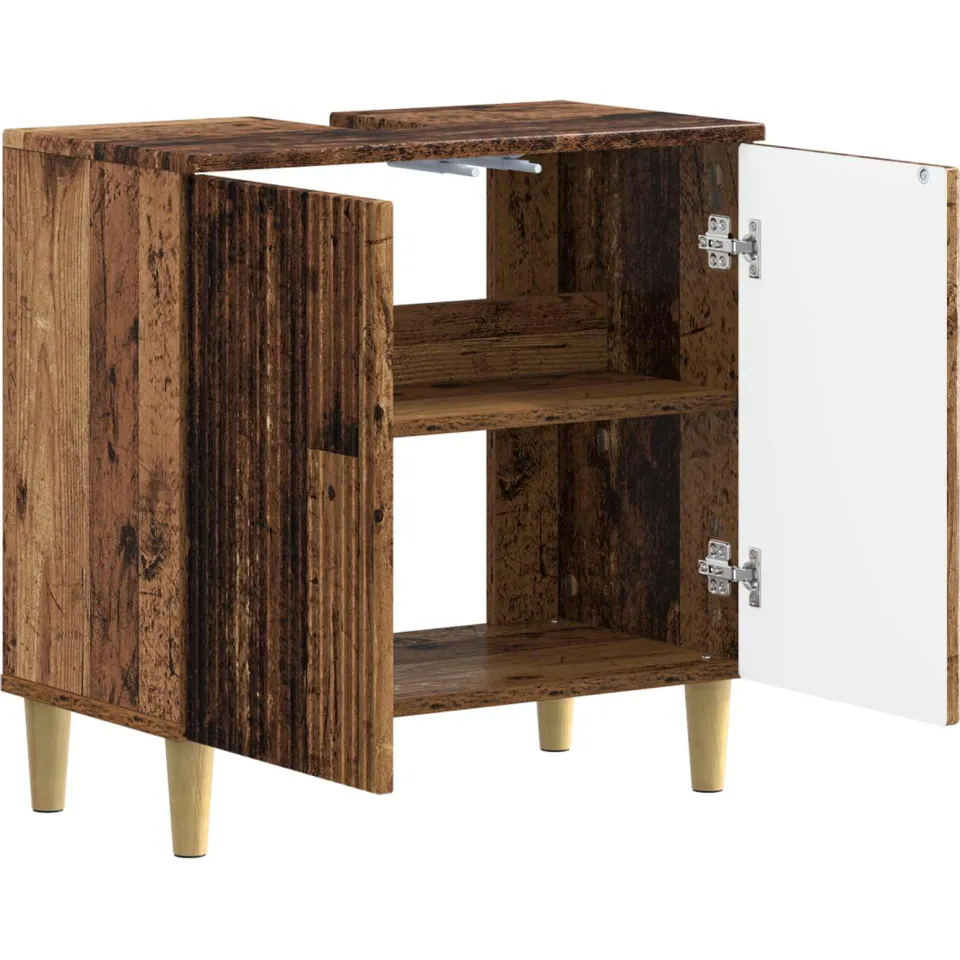 vidaXL Badkamer wastafelkast ARNHEM Oud hout 59,5 x 31,5 x 59 cm Bruin
