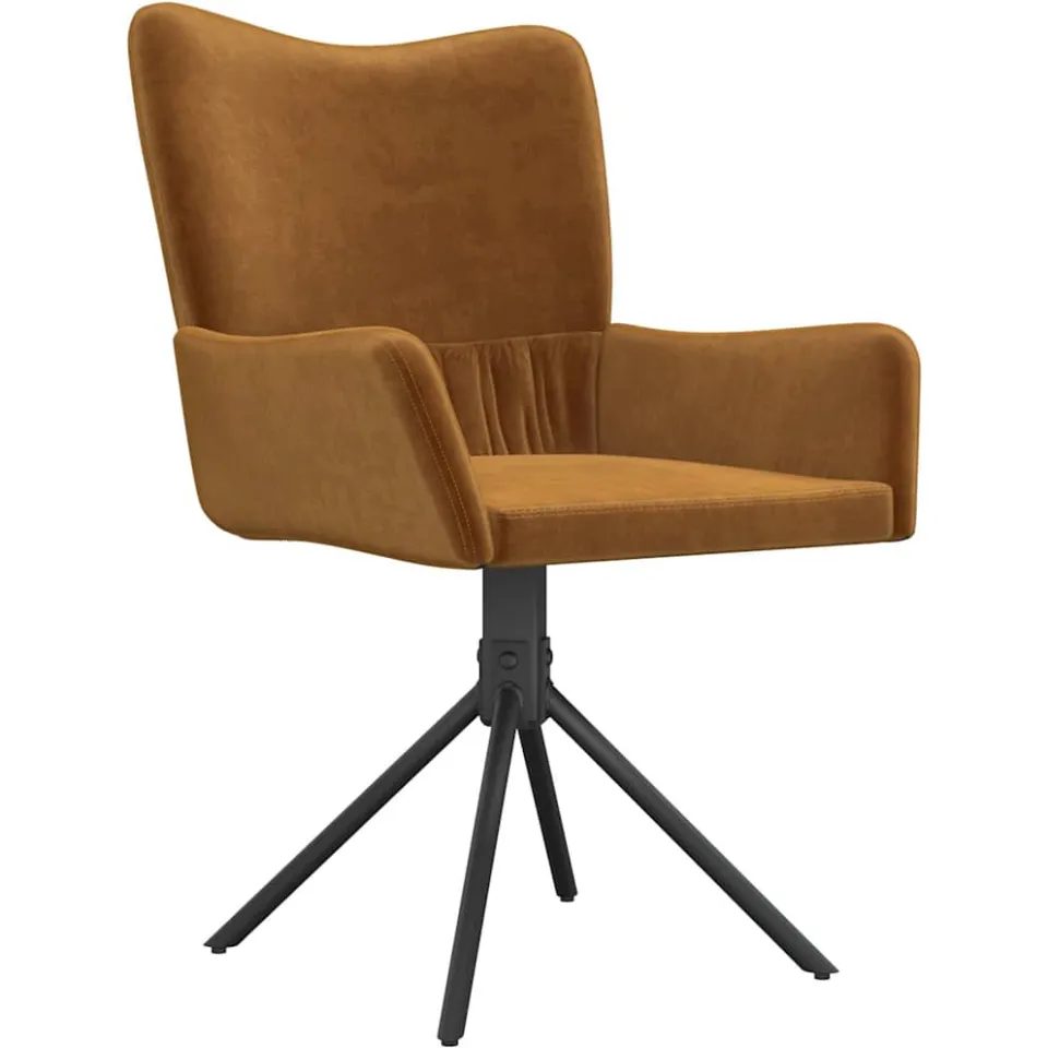 vidaXL Eetkamerstoelen draaibaar 2 st fluweel bruin, foto 4