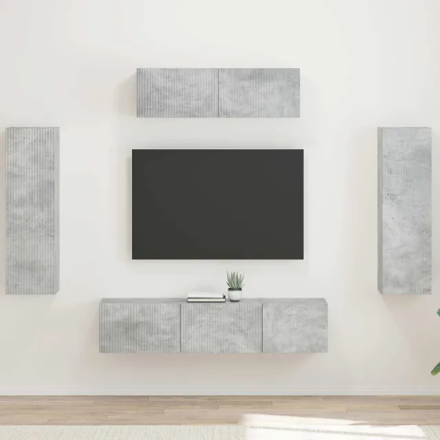 vidaXL TV-kast 5 st Beton Grijs