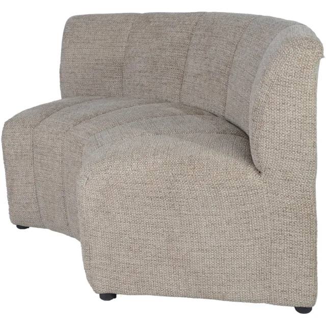 DÉJA Living Eetkamerbank Kent Rond - Taupe - 170 cm - Chenille - Hotel Chique