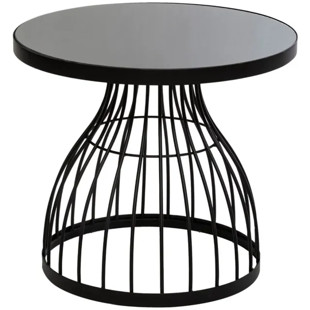 Atmosphera Créateur d'intérieur® Bijzettafel van getint glas KUSHI Noir