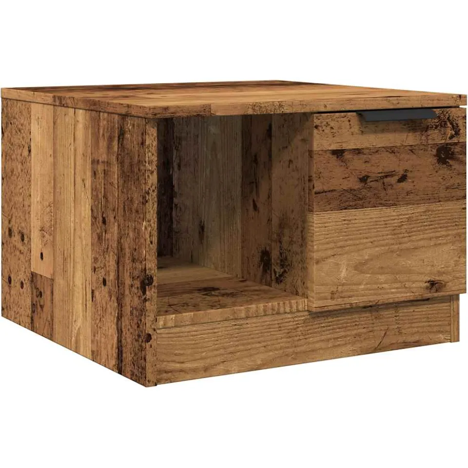 vidaXL Salontafel 50x50x36 cm bewerkt hout oud houtkleurig bruin, foto 3