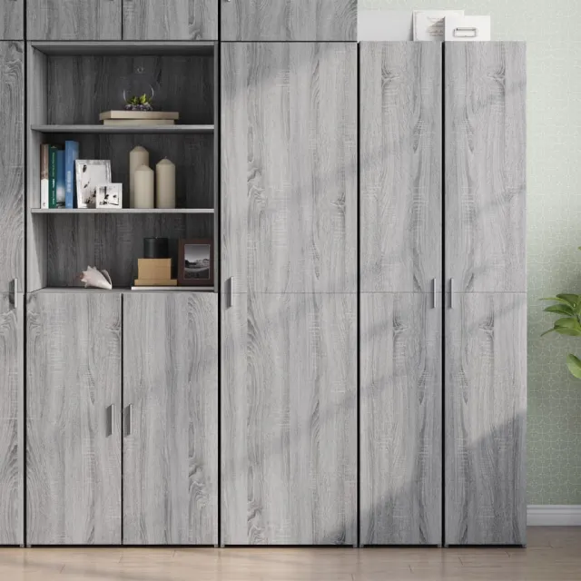 vidaXL Hoge kast 50x42,5x185 cm bewerkt hout grijs sonoma eikenkleurig