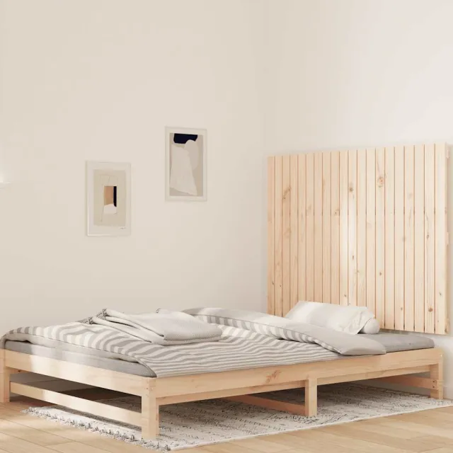 vidaXL Wandhoofdbord 127,5x3x90 cm massief grenenhout bruin