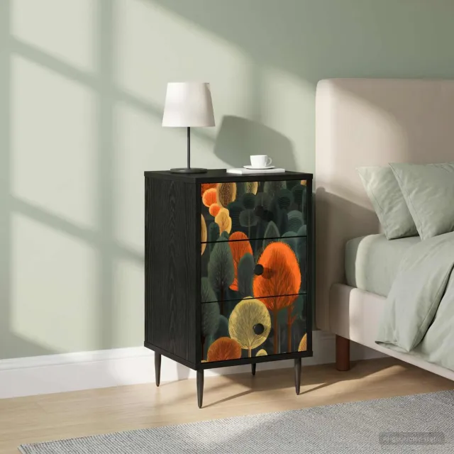 vidaXL Nachtkastje ZAANDAM 2 st Zwart eiken 36 x 33 x 61 cm, foto 2