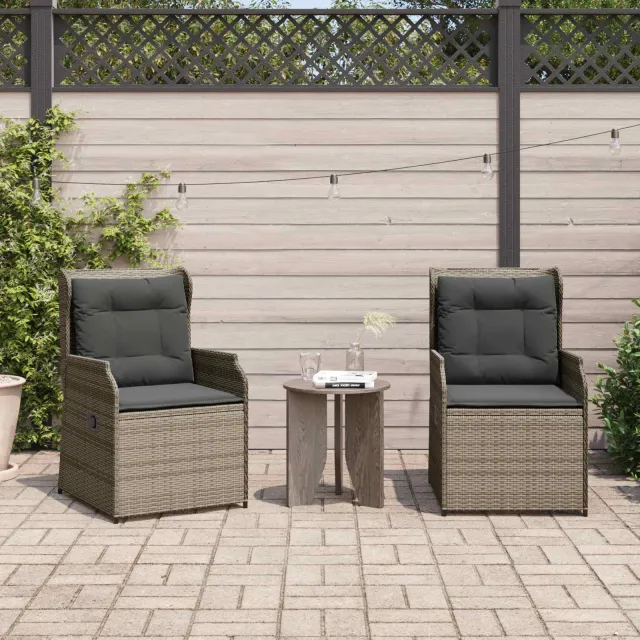 vidaXL Tuinbank 2 st Grijs poly rattan