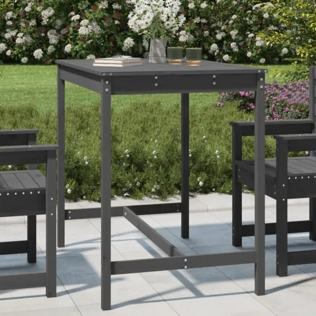 vidaXL Tuintafel 121x82,5x110 cm massief grenenhout grijs, foto 2