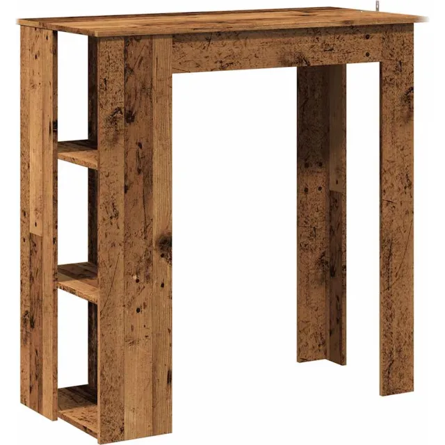 vidaXL Bartafel - met - schap - 102x50x103,5 - cm - bewerkt - hout - oud - houtkleurig oud hout
