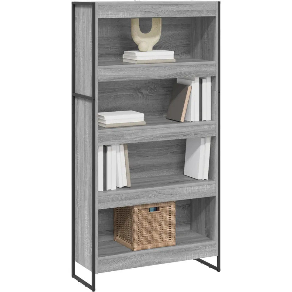 vidaXL Boekenkast 80 x 30 x 155 cm Grijs Sonoma