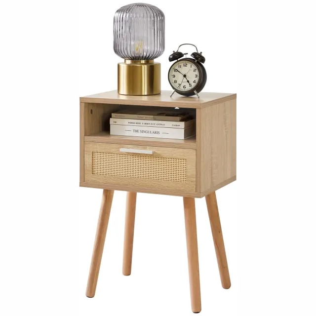 Duraxl Bijzettafel - Rattan - 39 x 29 x 60 cm Naturel