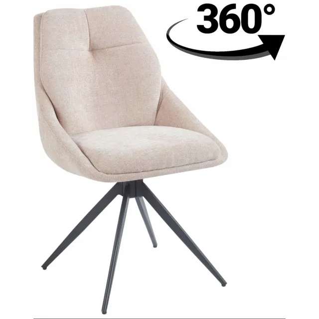 Furnitex K28-FX DIOSA 11 BEZ - Vergaderstoel - Beige fluwelen bekleding - 360° draaibaar