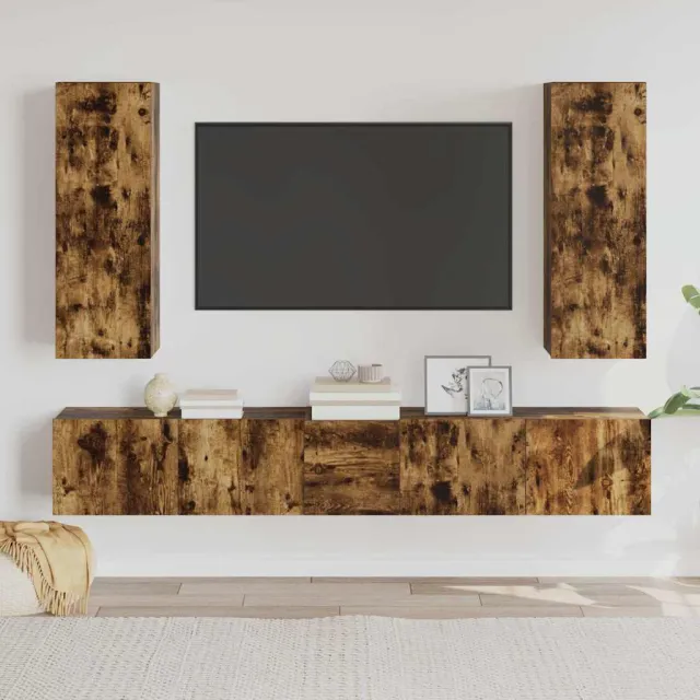 vidaXL 5-delige Tv-meubelset bewerkt hout gerookt eikenkleurig, foto 2