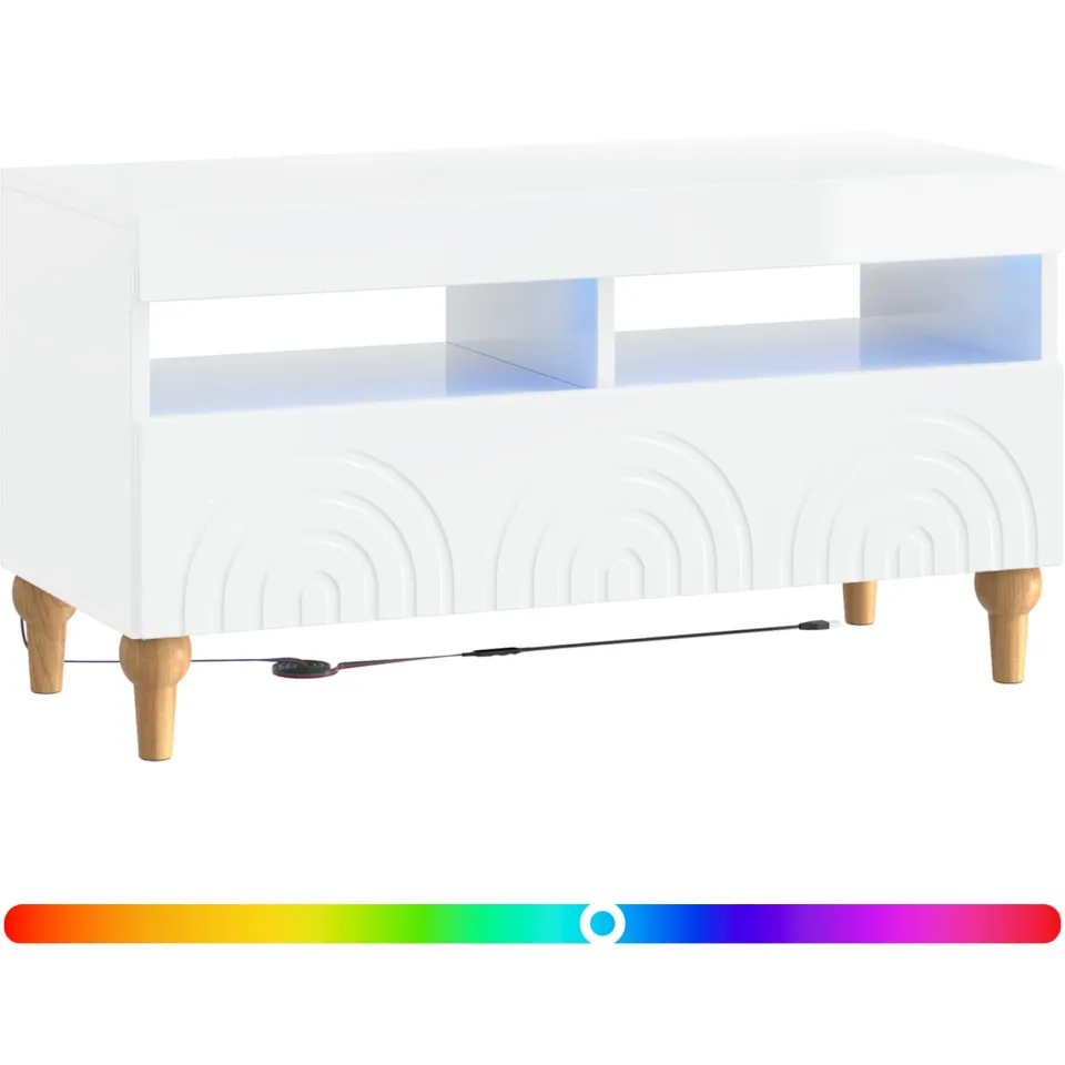 vidaXL LED tv-meubel ALKMAAR 81 x 35 x 43 cm Hoogglans Wit, foto 2