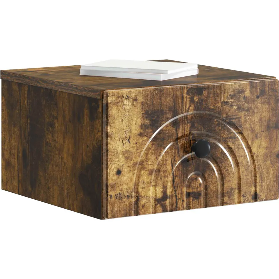vidaXL Wandbeugel Bedkast 2 st Gerookt eiken 33 x 34,5 x 20 cm Bruin