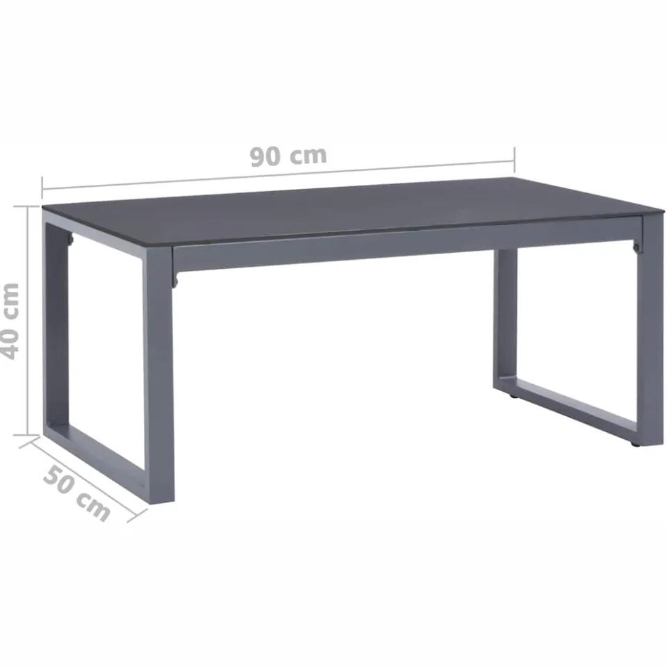 vidaXL Salontafel 90x50x40 cm aluminium grijs, foto 3