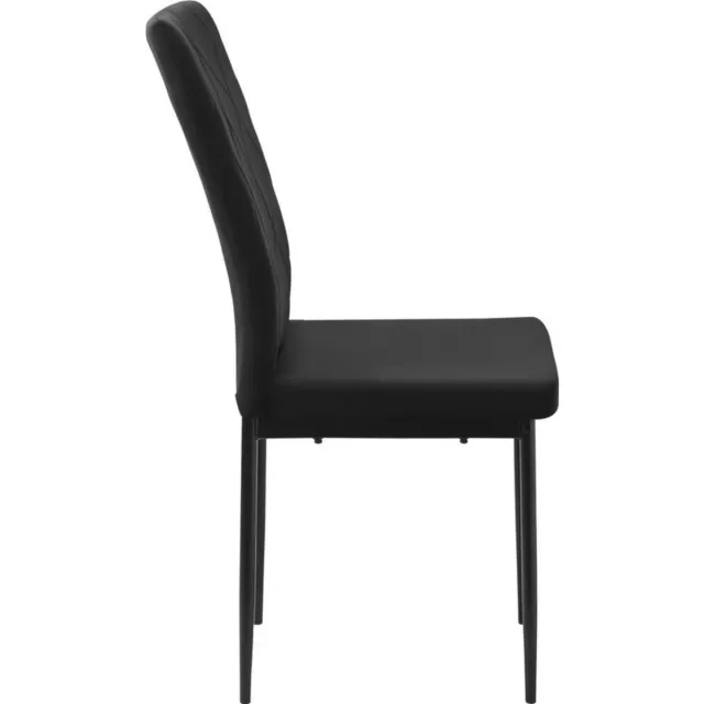 In And Outdoormatch Set van 4 kunstlederen stoelen - waterafstotend & stijlvol - ideaal voor keuken & eetkamer - modern design - ergonomische vorm - zwart