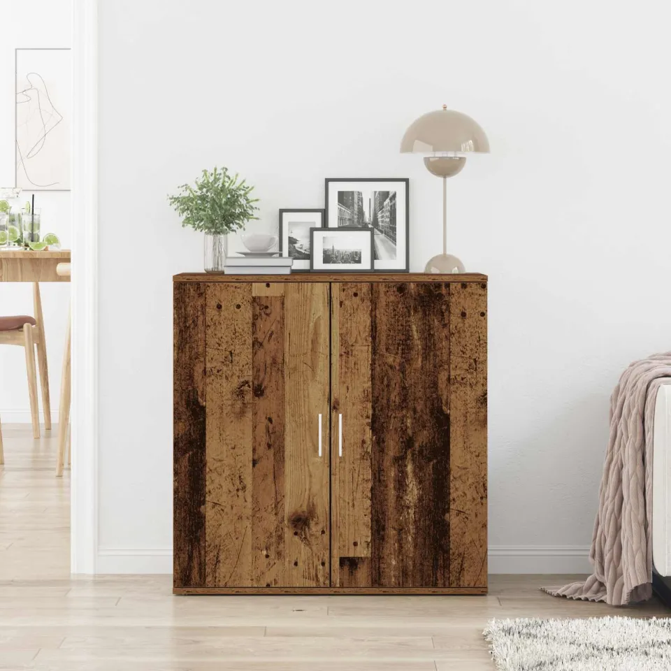 vidaXL Dressoir Oudhout 79 x 38 x 80 cm Bewerkt hout bruin, foto 4