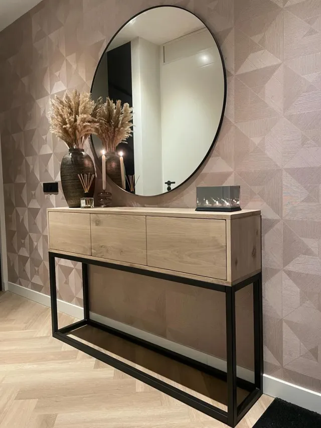 Sidetable Marre eikenhout en staal