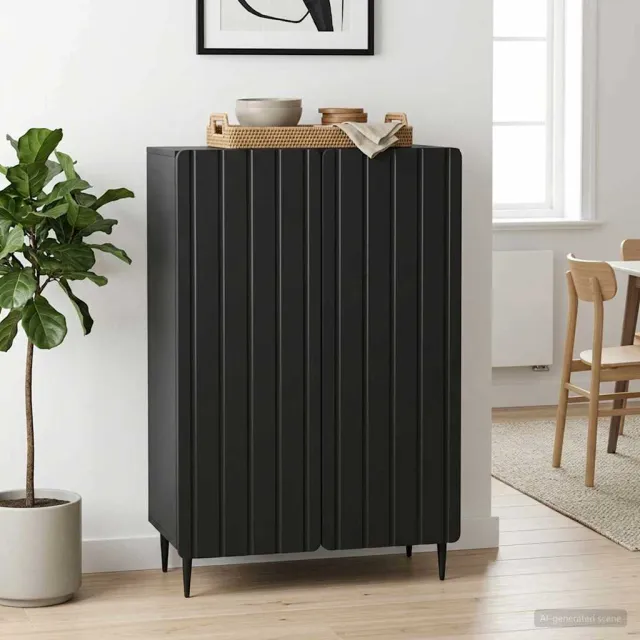 vidaXL Dressoir Zwart 66 x 34,5 x 92 cm Bewerkt hout, foto 2