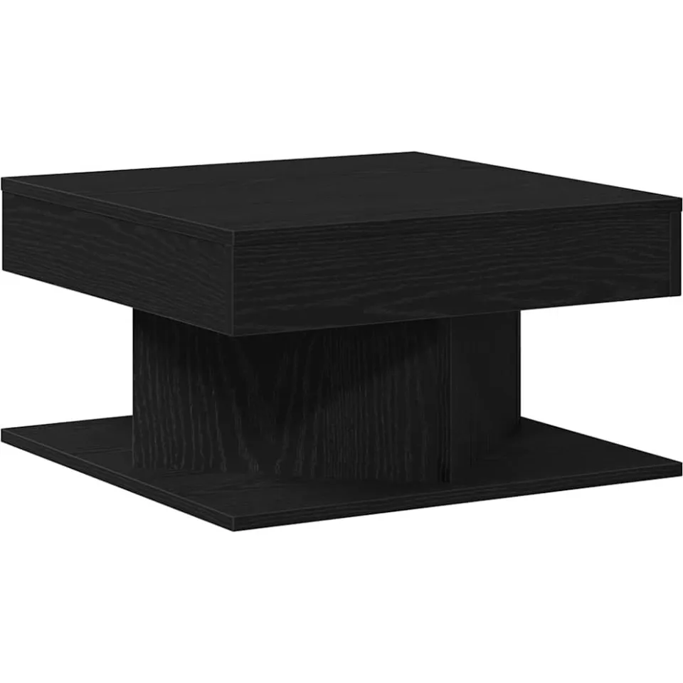 vidaXL Salontafel Zwart Eiken 57 x 57 x 30 cm Bewerkt hout, foto 3