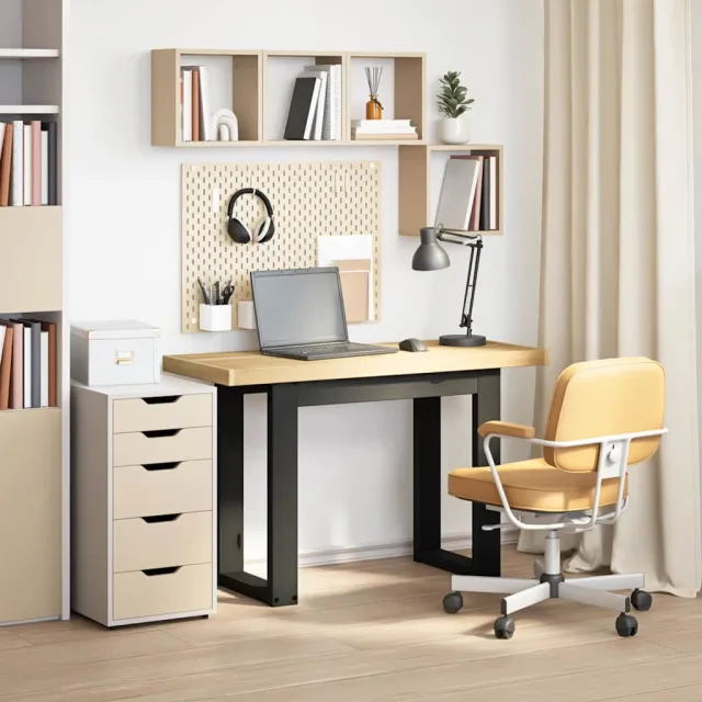 vidaXL Bureau NOAIN U-vormige poten 120x50x75 cm massief hout bruin, foto 2
