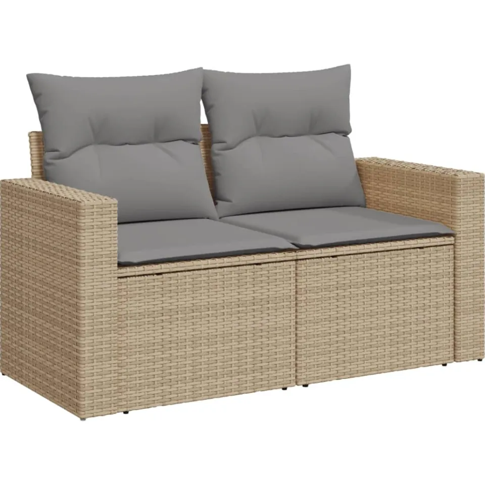 vidaXL Patio Sofa Set 10-zits Beige mix en grijs
