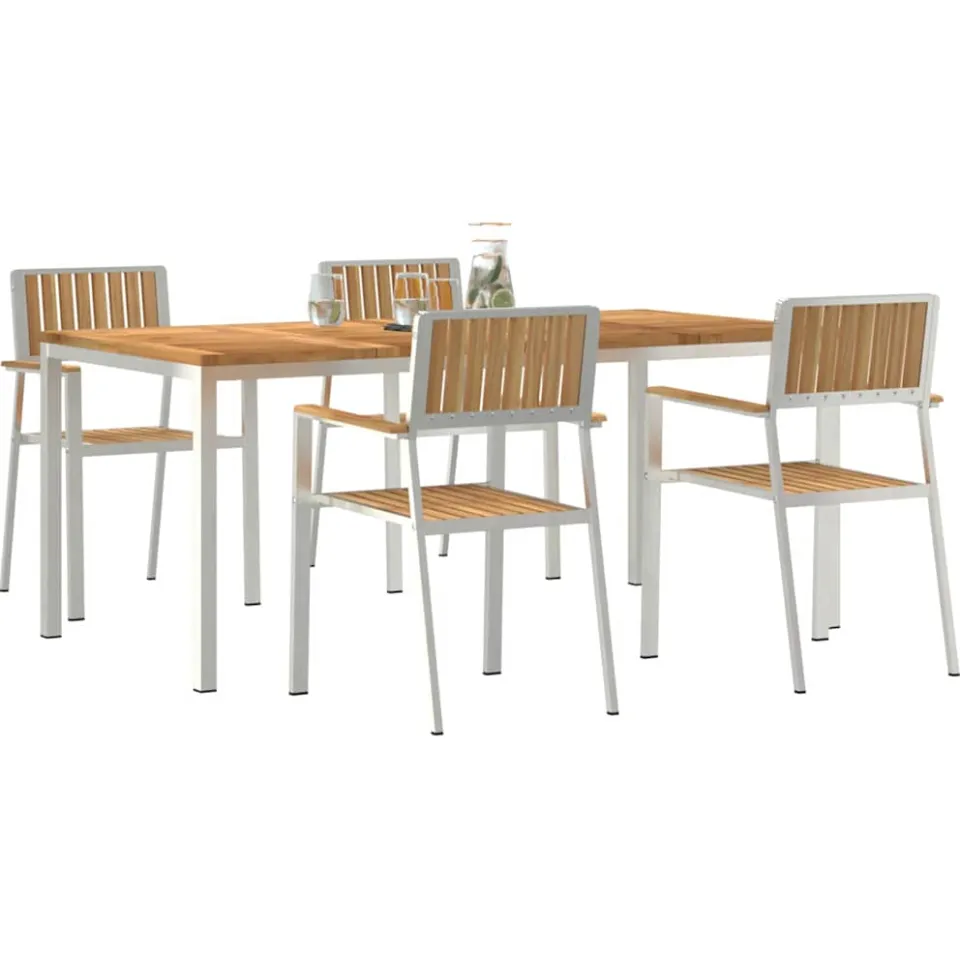 vidaXL Buiten eettafelset 5 st 180 x 90 x 75 cm bruin