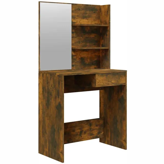 vidaXL Kaptafel - met - spiegel - 74,5x40x141 - cm - gerookt - eikenkleurig gerookt eiken