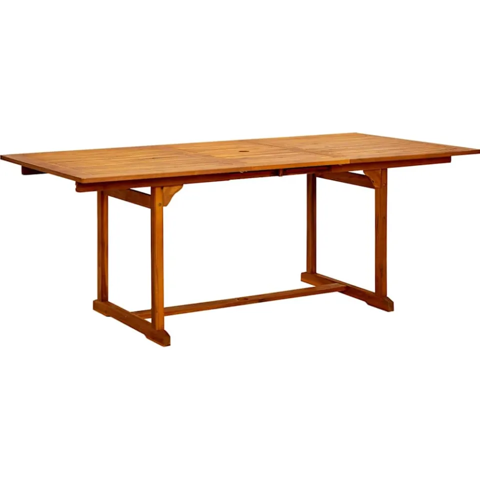 vidaXL Tuintafel (150-200)x100x75 cm massief acaciahout bruin, foto 2