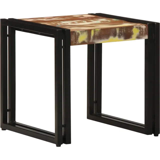 vidaXL Salontafel Multikleur 40 x 40 x 38 cm Massief Gerecycled Hout Meerkleurig
