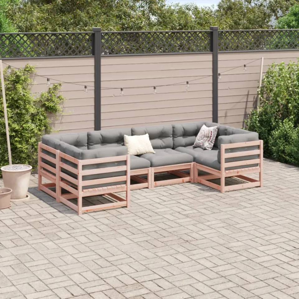 vidaXL 6-delige Loungeset massief douglas vurenhout bruin, foto 3