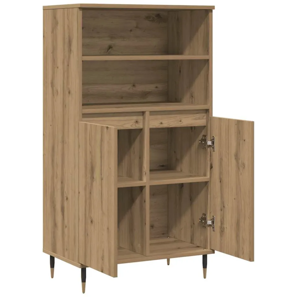 vidaXL Hoge kast 60x36x110 cm bewerkt hout artisanaal eikenkleurig, foto 3