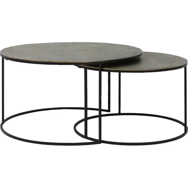 Light & Living Salontafel Rengo - Antiek Brons - Ø61+Ø76cm - Modern