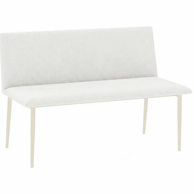 Homona Zitbank - 2-zits - Met gestoffeerde rugleuning - 120 x 61,5 x 85 cm - Crèmewit