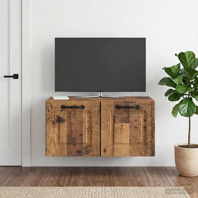 vidaXL Wandbeugel TV-kast Oud hout 59,5 x 31 x 30 cm Bewerkt hout Bruin