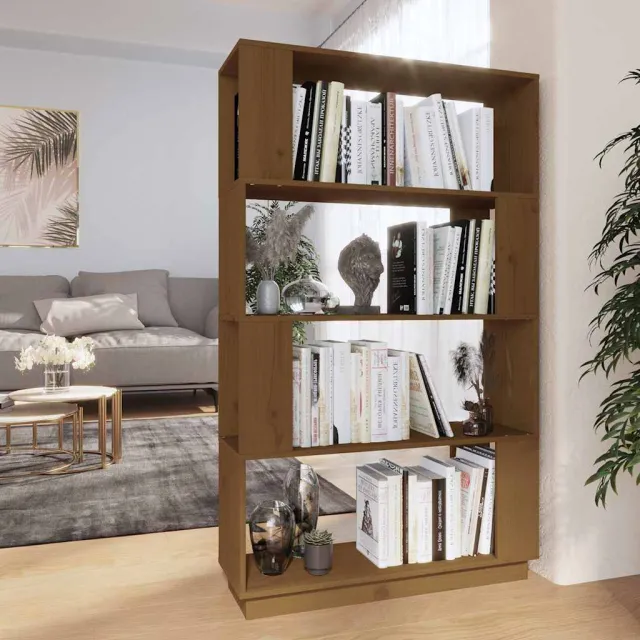vidaXL Boekenkast/kamerscherm 80x25x132 cm massief hout honingbruin bruin, foto 2