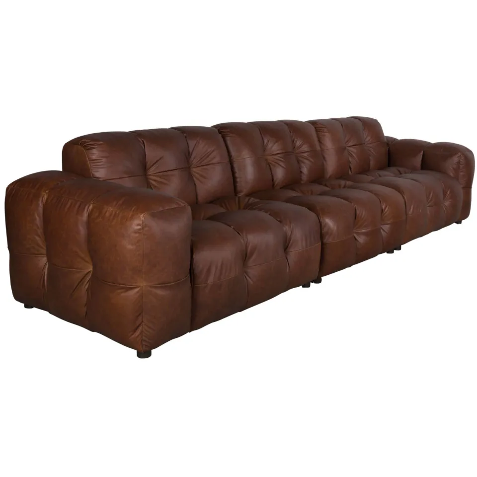 Dutchbone Hackman 4-zitsbank chocoladebruin, foto 2