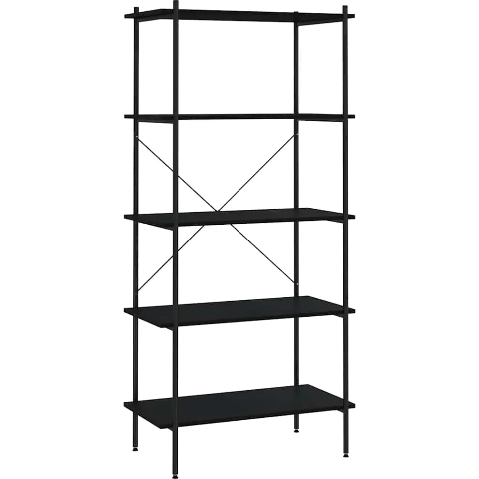vidaXL Opbergrek 5-laags 80x40x163 cm zwart, foto 3