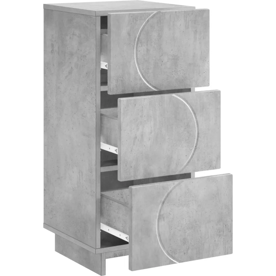 vidaXL Dressoir Betongrijs 33.5 x 34.5 x 75 cm Bewerkt hout grijs, foto 2