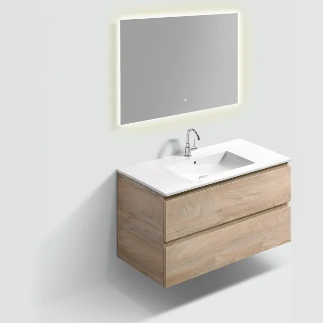 Clou Badmeubelset Met Spiegel Clou InBe 100 cm Grieks Eiken Clou
