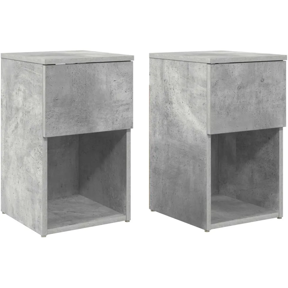 vidaXL Bed kast 2 st Betongrijs 29 x 31,5 x 49 cm Bewerkt hout grijs, foto 3