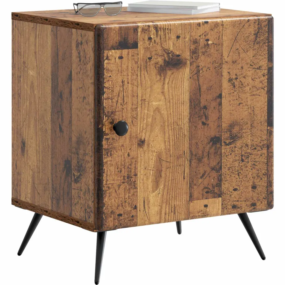 vidaXL Nachtkastje 2 st Oud hout 43 x 34,5 x 50 cm Bewerkt hout Bruin