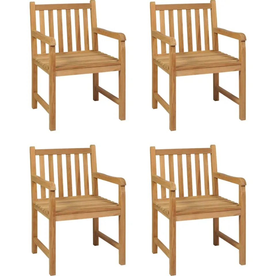 vidaXL 5-delige tuinset 140x80 cm massief teakhout Bruin