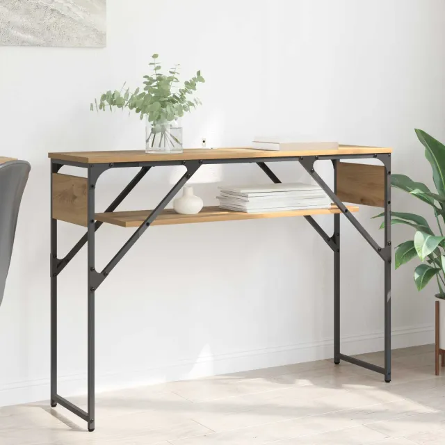 vidaXL Consoletafel Artisan Eiken Bewerkt hout 105x30x75cm Bruin