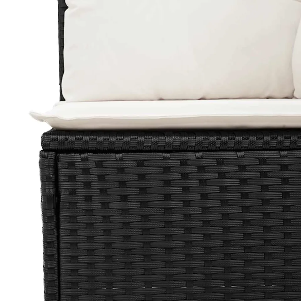 vidaXL 12-delige Loungeset met kussens poly rattan zwart, foto 4