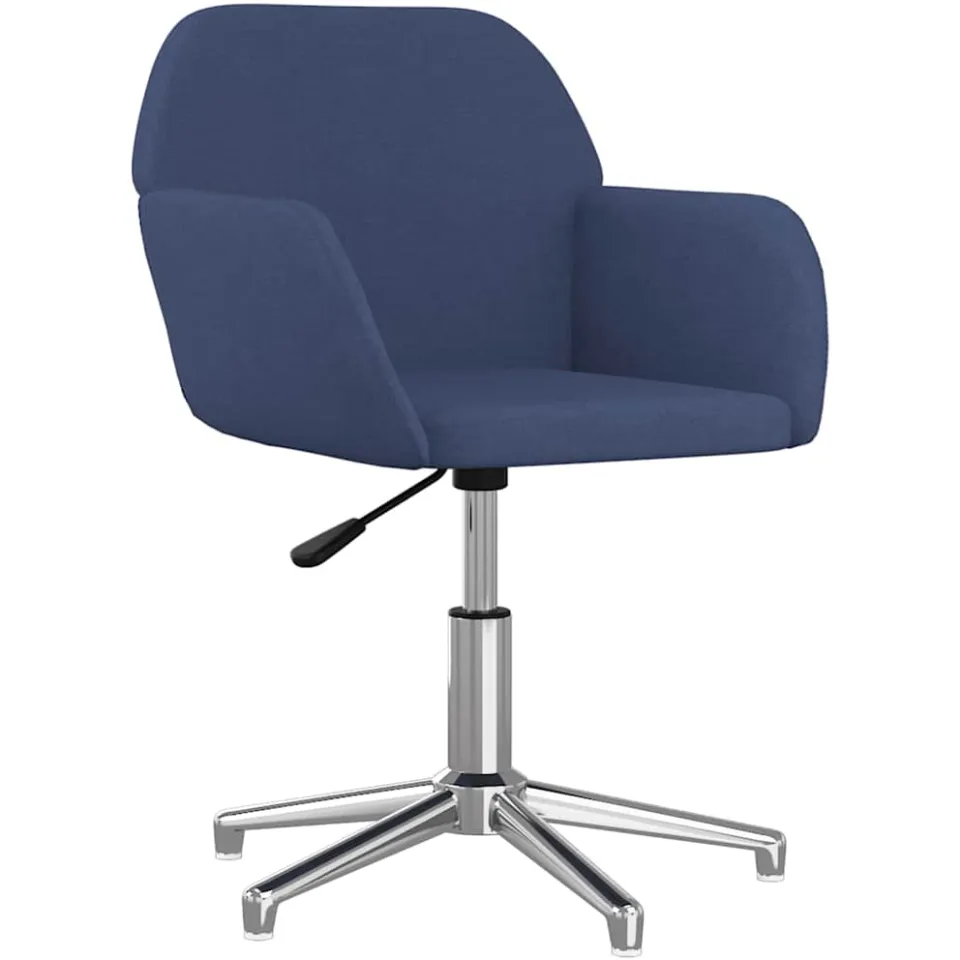 vidaXL Eetkamerstoelen 2 st draaibaar stof blauw