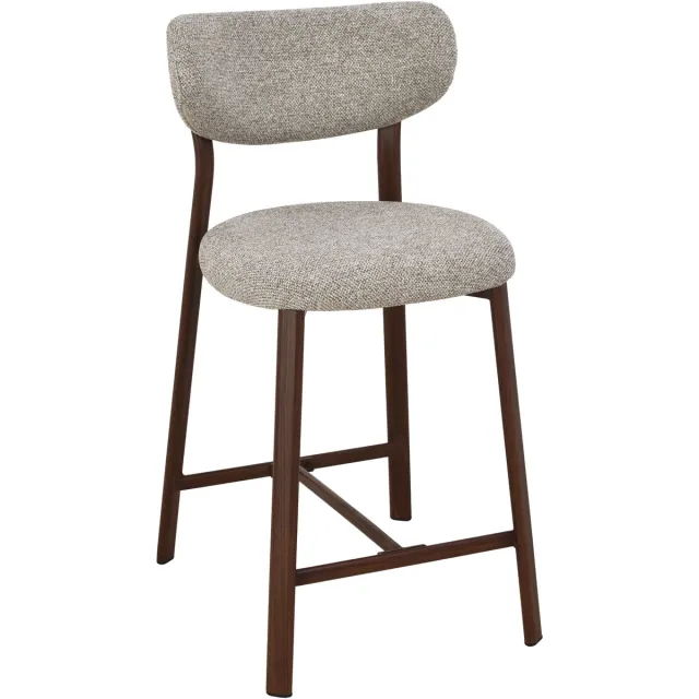 TeakOne Set van 2 - Keukenbarstoelen - Valencia Bar Stool - Greige Walnut